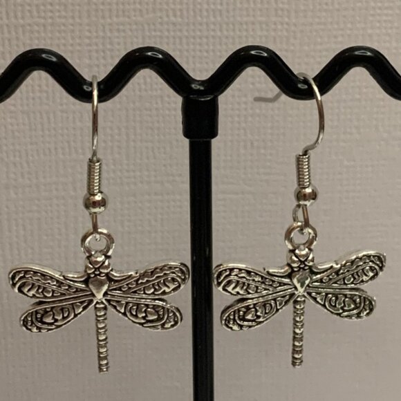 Dragonfly Earring, Insect Earring, Silly Earrings, Gift Idea, Celtic Earring - Picture 6 of 6
